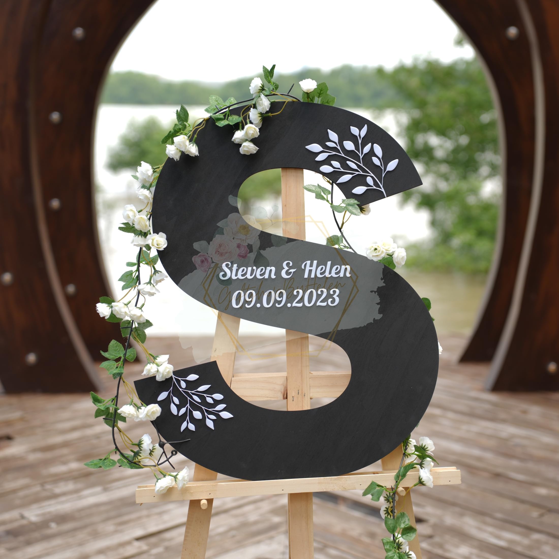 Custom Engraved Wood Wedding Guest Book Alternative - Personalized Black Letter Guest Book Sign for Weddings (12-26 Inch) - Perfect for Reception Entry, Anniversary Gifts & Bridal Showers