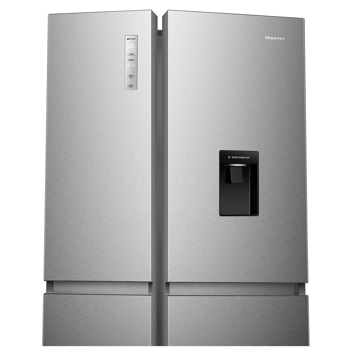 Hisense 649L Side by Side Refrigerator with Non-Plumbed Water Dispenser - Stainless Steel HRSBS649SW - Perfect for Large Families & Modern Kitchens