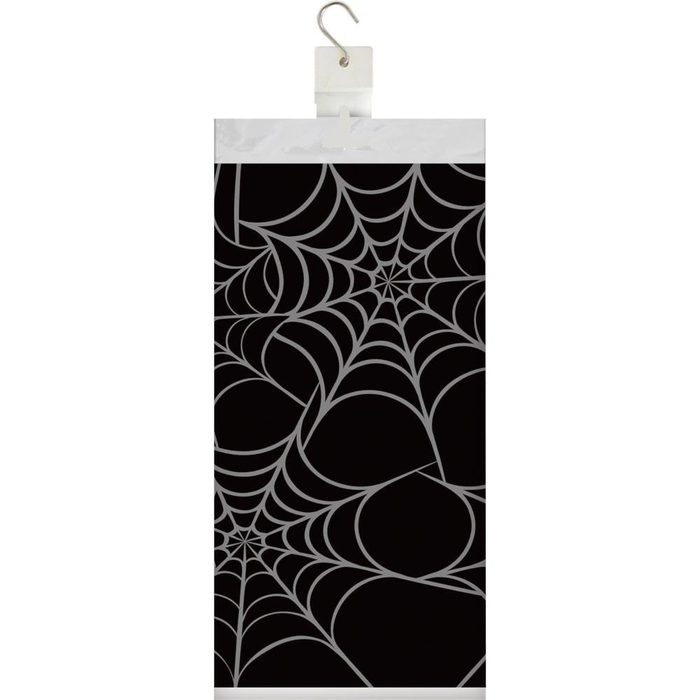 12-Pack Silver Spiderweb Plastic Table Covers for Halloween Party Decorations, Bulk Disposable Tablecloths for Spooky Themed Events & Home Decor