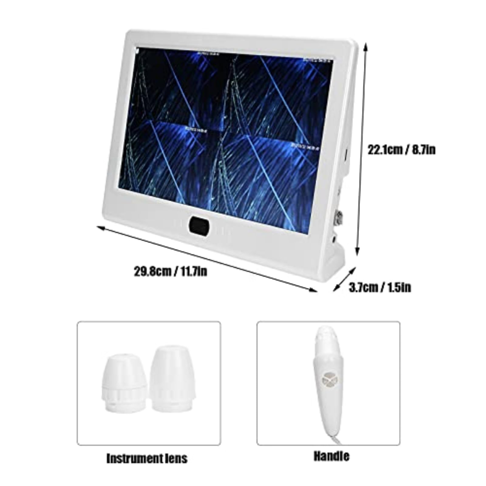 Professional 12-inch Skin & Scalp Analyzer - Multi-Functional Hair Follicle Detector with Rechargeable Battery (110-240V US Plug) | Perfect for Salon Treatments, Dermatology Clinics & At-Home Hair Care Analysis