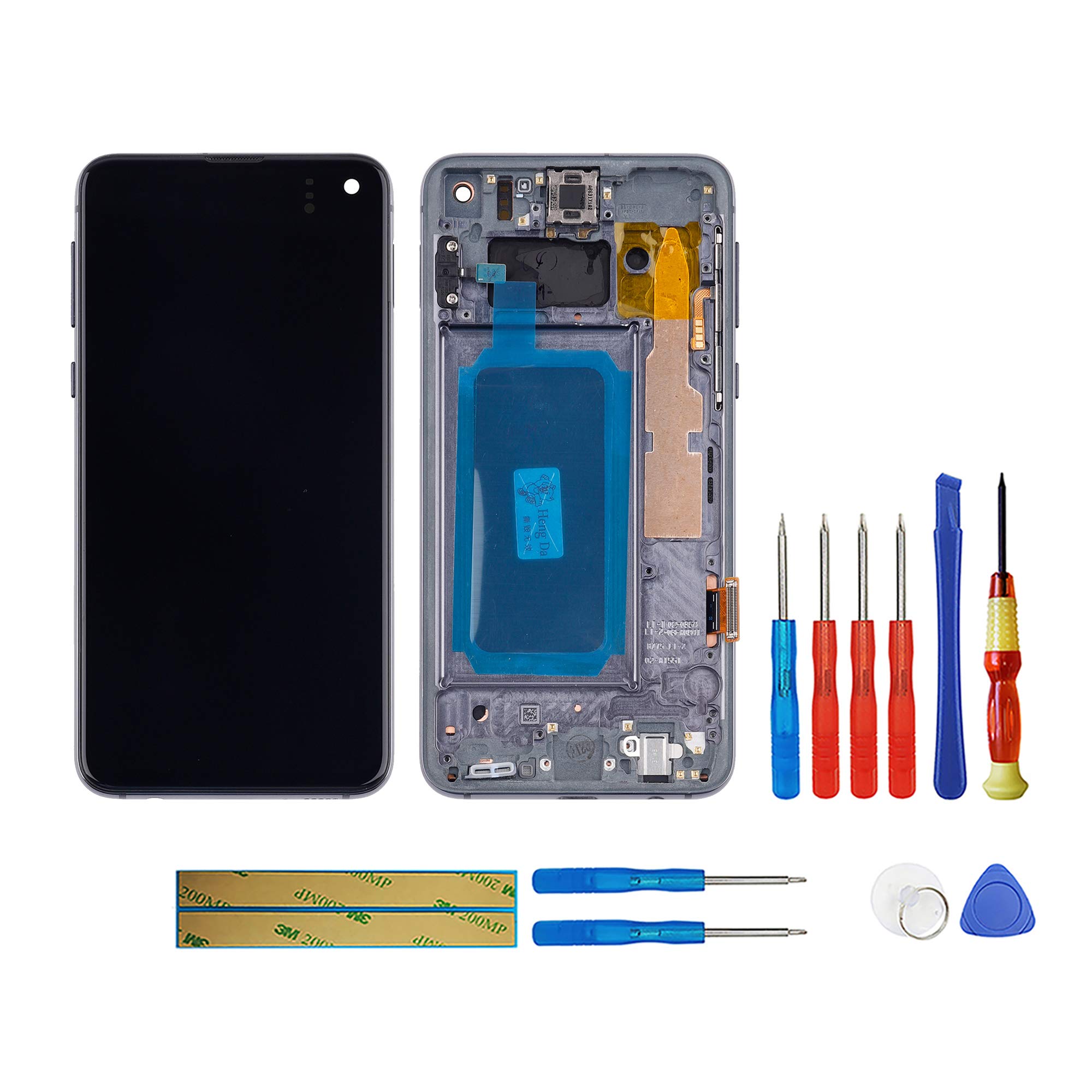 Samsung Galaxy S10e G970/G970F/G9730U AM-OLED Display Screen Replacement - Black Frame with Touch Screen & Repair Tools Kit - Perfect for DIY Phone Screen Fix at Home or Office