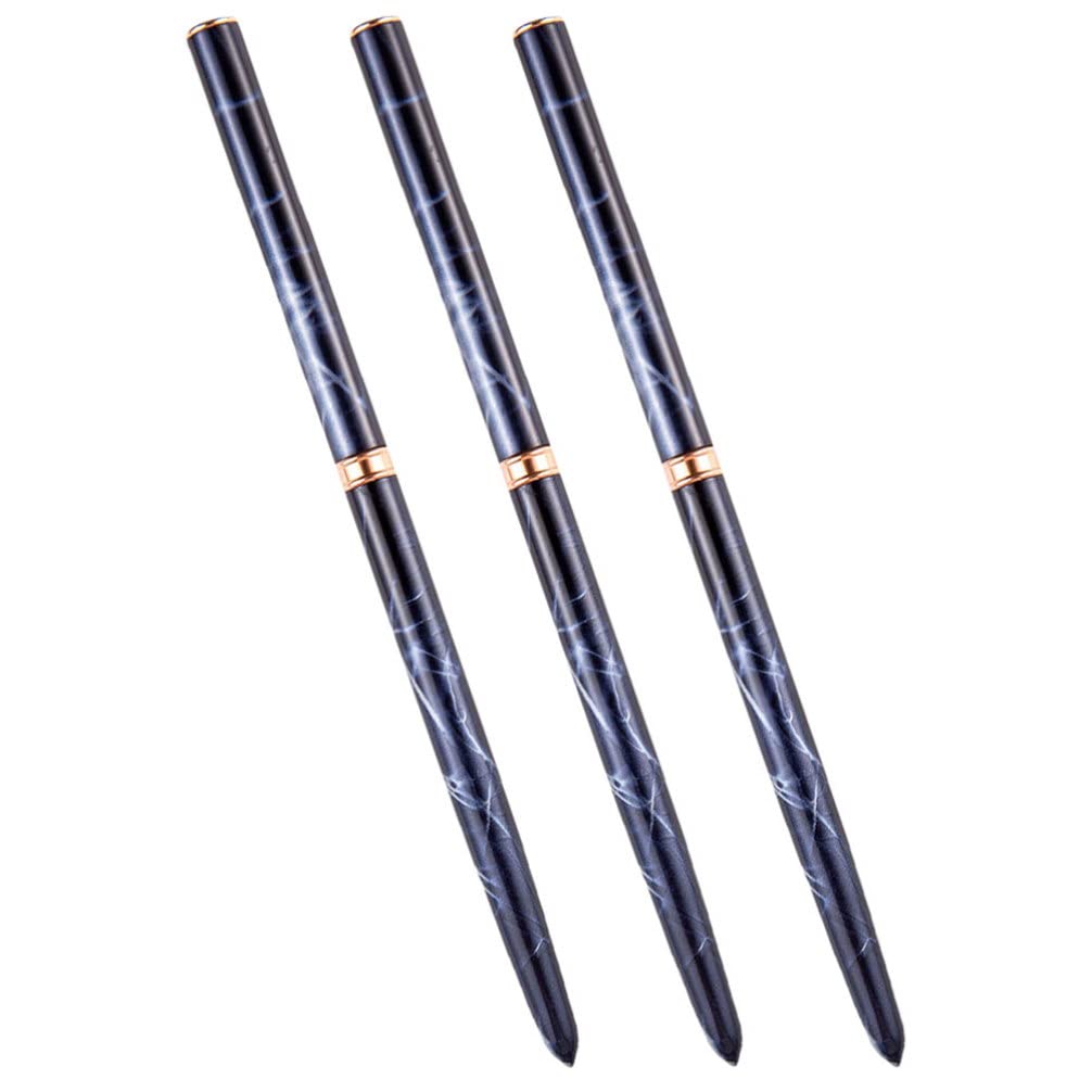 FRCOLOR Professional Nail Art Brush Pen Set - 3pcs Metal Dotting Tools for Manicure, Nail Design & Liner Drawing | Portable Nail Art Kit for Salon, Home DIY & Professional Use