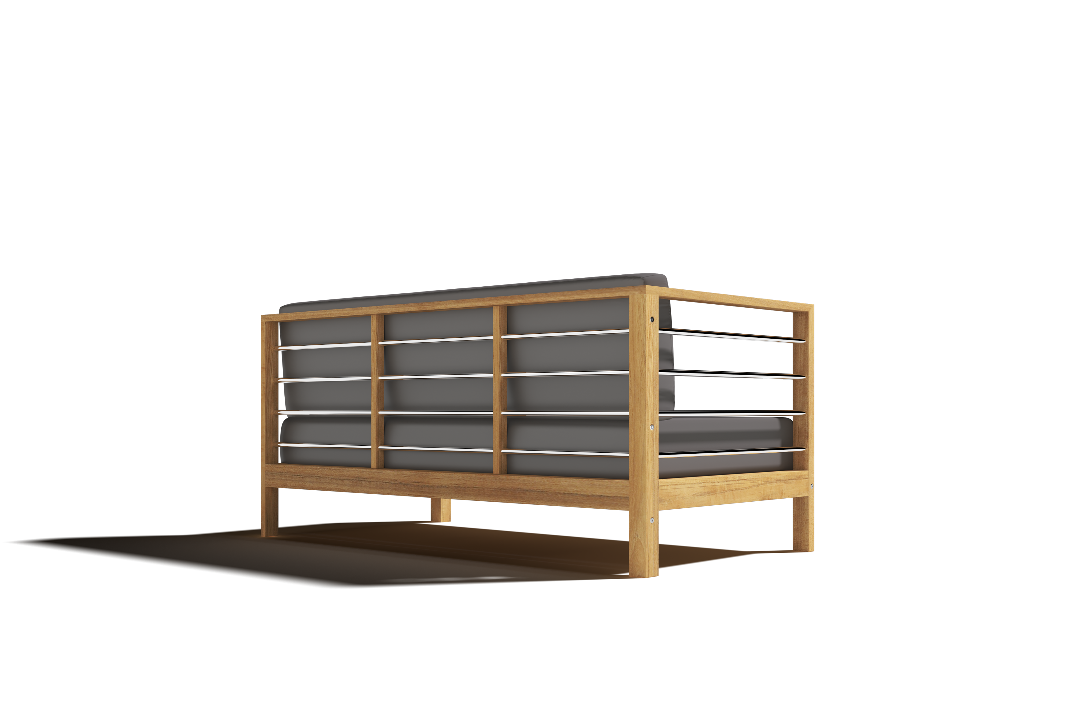 Premium Leon Teak Outdoor Sectional Left Sofa with Sunbrella Charcoal Cushion - Waterproof & UV Resistant Patio Furniture for Backyard, Poolside & Garden Relaxation