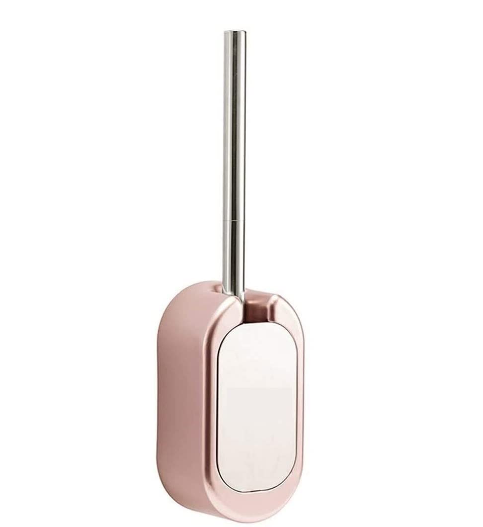 GUOJM Wall-Mounted Stainless Steel Toilet Brush Holder Set with Plastic Coating - Durable Bathroom Cleaning Tool for Modern Homes (Ideal for Small Bathrooms, Apartments & RVs)
