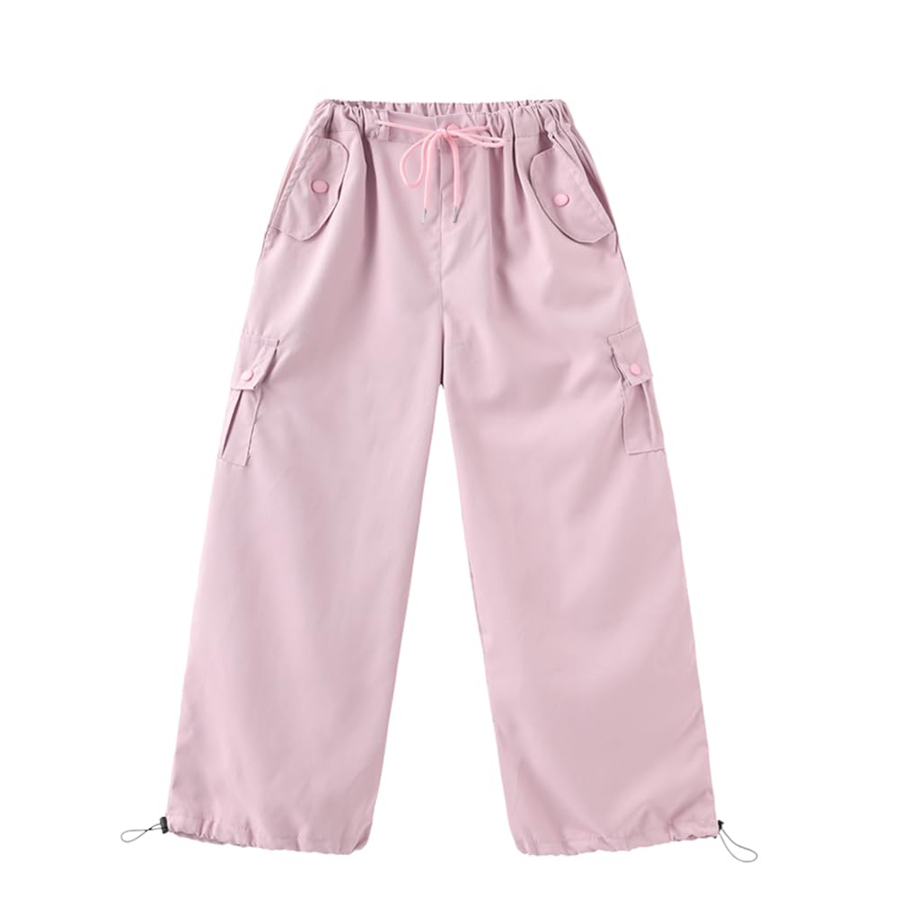 Girls Cargo Pants for Kids - Loose Fit Hip Hop Street Dance Trousers with Pockets | Comfortable Casual Wear for School, Playground and Outdoor Activities