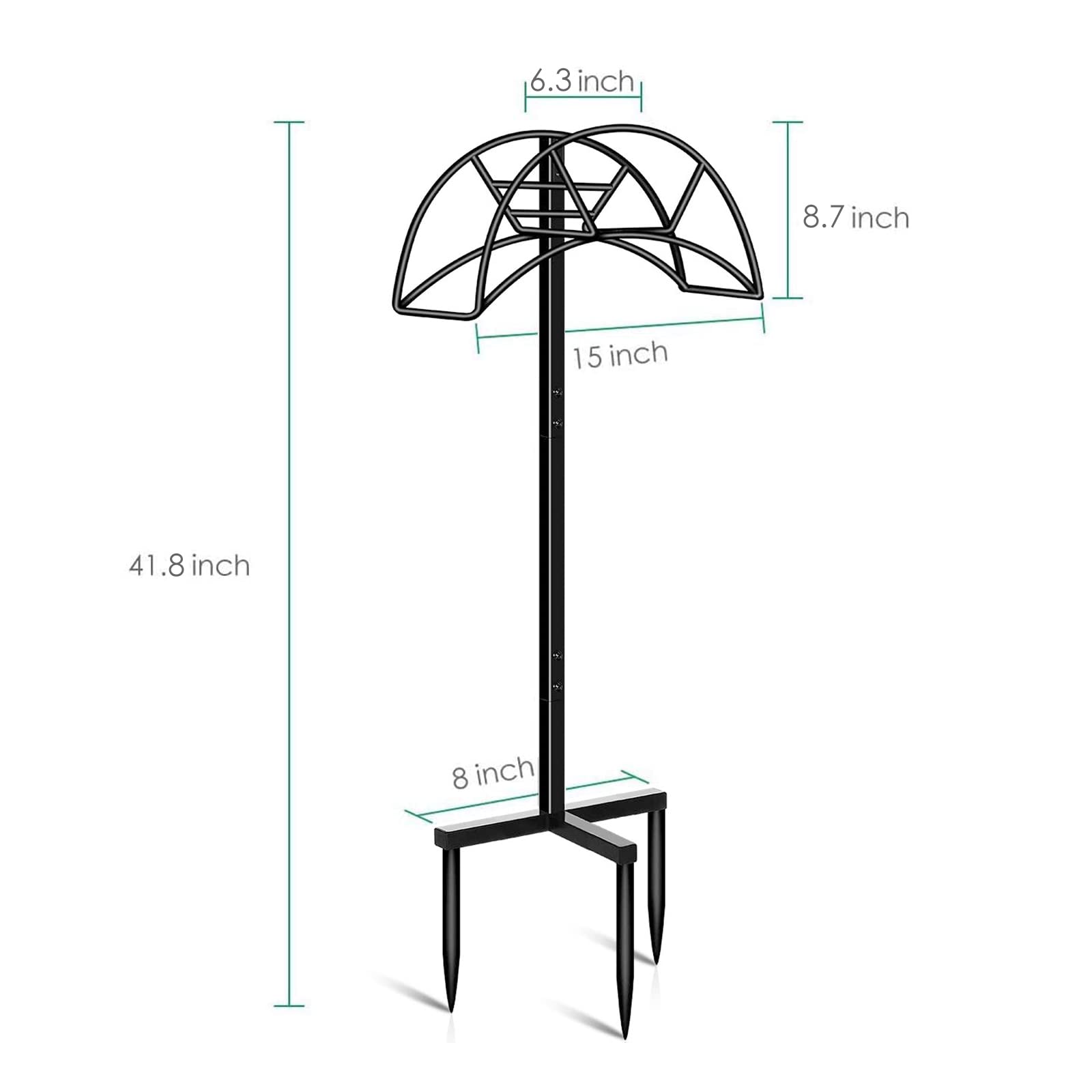 TomCare Heavy Duty Free Standing Metal Garden Hose Holder - Detachable Hose Hanger & Storage Stand for Outdoor Yard Use | Perfect for Lawn, Garden, and Backyard Watering