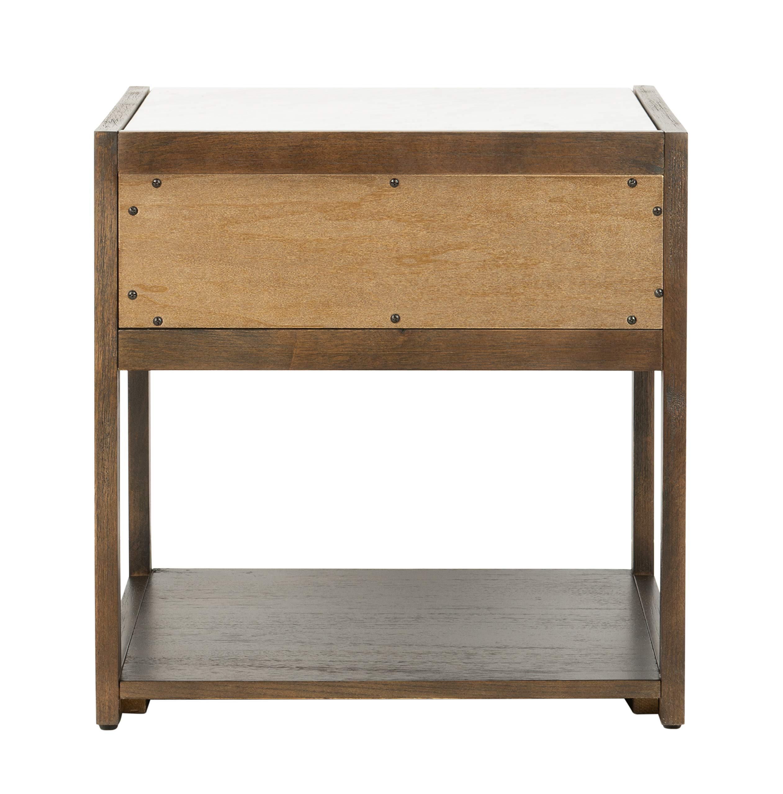Safavieh Couture Adeline Dark Chocolate 1-Drawer Nightstand - Bedroom Storage Furniture for Small Spaces, Modern Bedside Table with Drawer for Home Decor