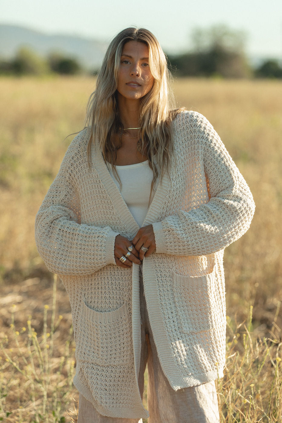 Lottie Oversized Cable Knit Cardigan for Women - Cozy Long Chunky Knit Sweater Open Front - Perfect for Fall, Winter & Layering Outfits