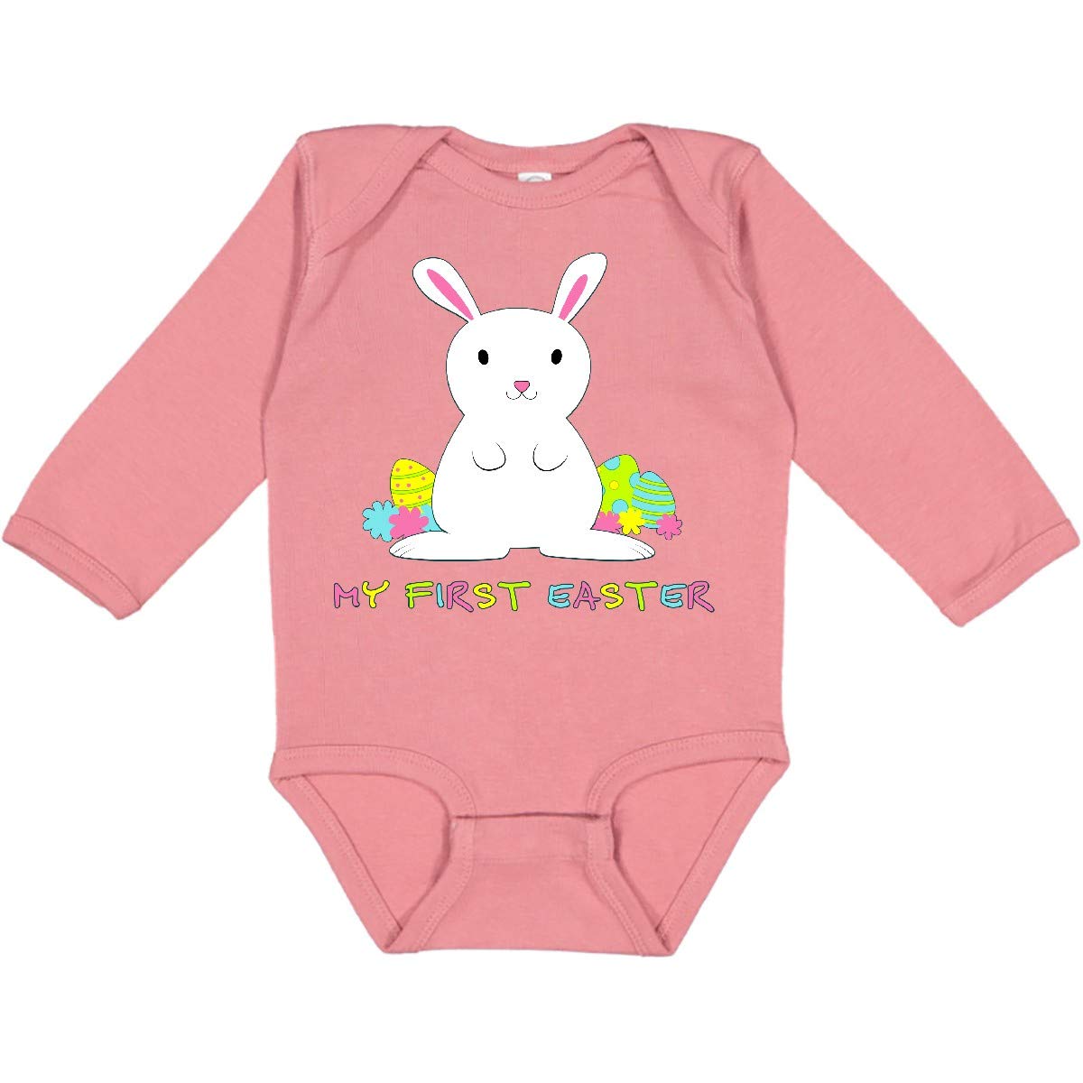 Inktastic My First Easter Bunny Long Sleeve Baby Bodysuit - Soft Cotton Creeper for Newborns & Infants - Perfect for Easter Photos, Family Gatherings & Holiday Celebrations