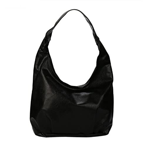 Stylish Large Capacity Leather Clutch Shoulder Bag for Women - Elegant Zippered Tote Handbag (Black) | Perfect for Work, Travel & Evening Events