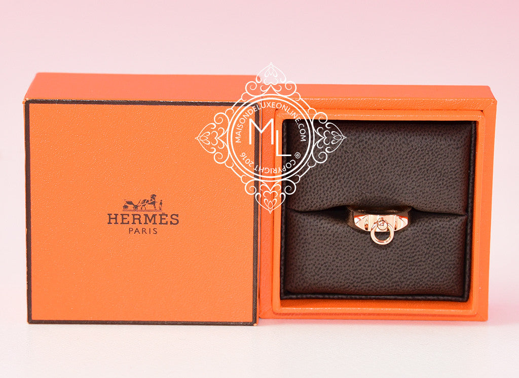 Hermes Rose Gold Collier de Chien CDC Ring Size 51 - Luxury Fashion Jewelry for Women, Perfect for Parties & Special Occasions