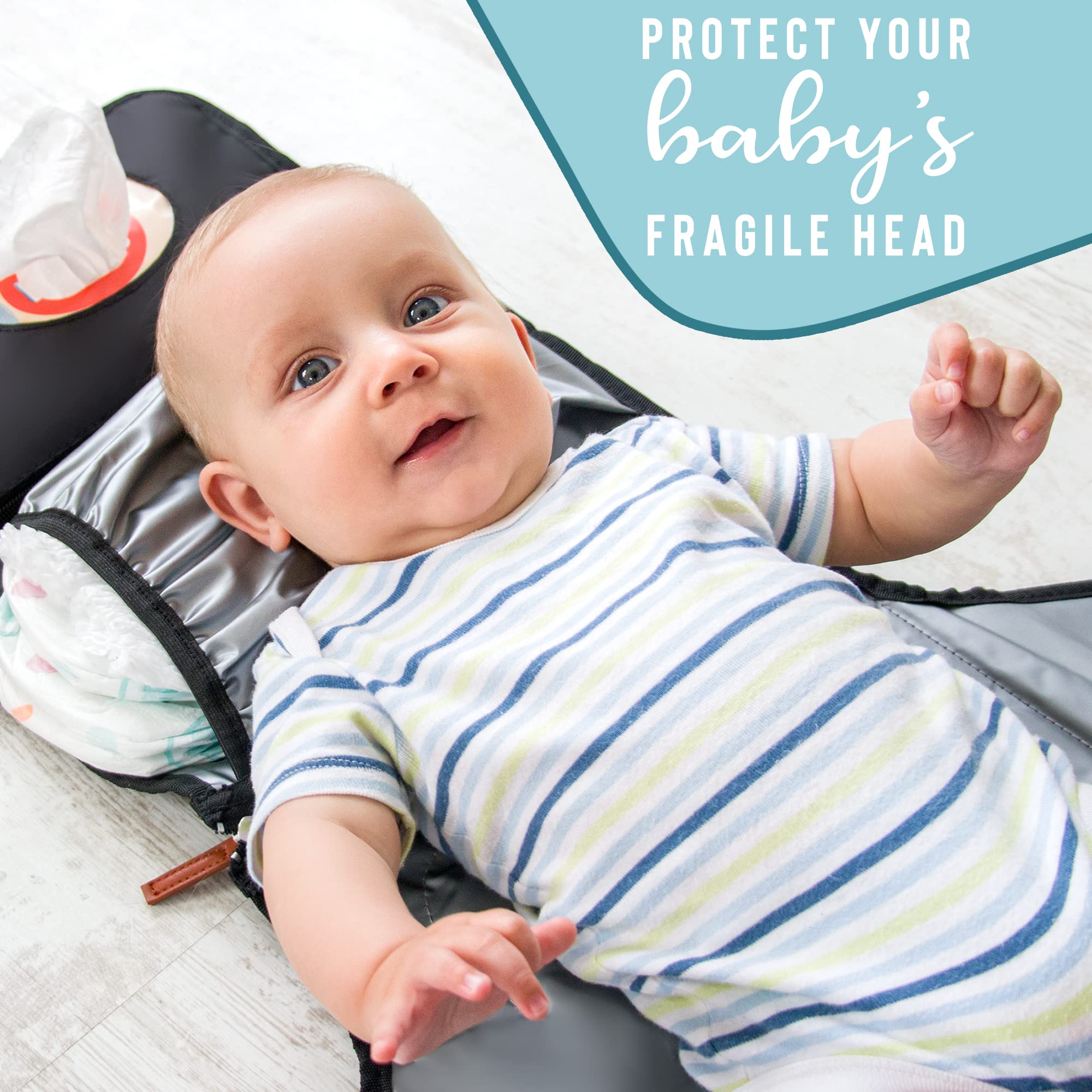 Portable Diaper Changing Pad - 100 x 53 cm Waterproof Baby Changing Mat with Wipes Pocket | Travel-Friendly Newborn Diaper Changing Station | Perfect for On-the-Go Parents, Daycare & Nursery Use