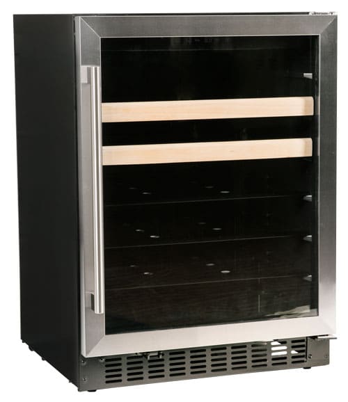 Azure Home Products A124BEVS 24-Bottle Stainless Steel Beverage Cooler with Glass Door - Perfect for Wine, Beer, and Soda Storage in Home Bars, Restaurants, and Offices