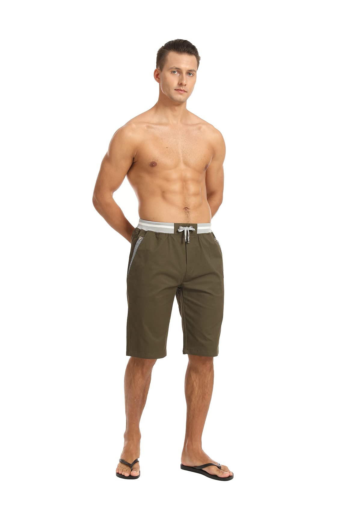 STICKON Men's Casual Classic Fit Drawstring Shorts - Elastic Waist Summer Beach Shorts with Pockets | Perfect for Swimming, Vacation & Outdoor Activities