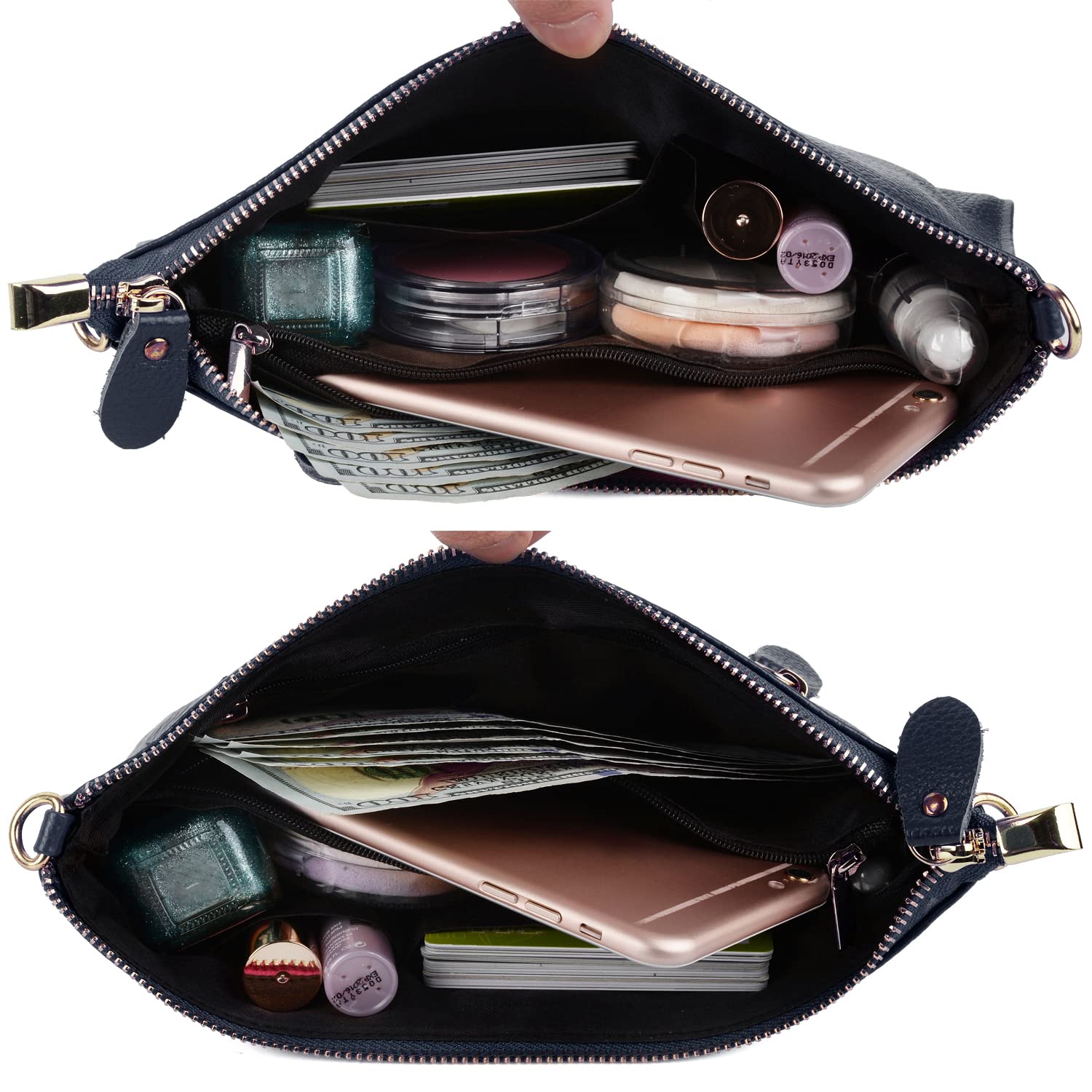 YALUXE Genuine Leather Crossbody Bag for Women - Stylish Phone Clutch Wallet for Daily Use