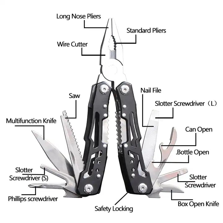 Best Multi Tool Pliers - 18-in-1 Stainless Steel Pocket Knife with Scissors, Screwdrivers & Bottle Opener - Perfect for Camping, Hiking, Survival Kits & Everyday Carry (EDC)