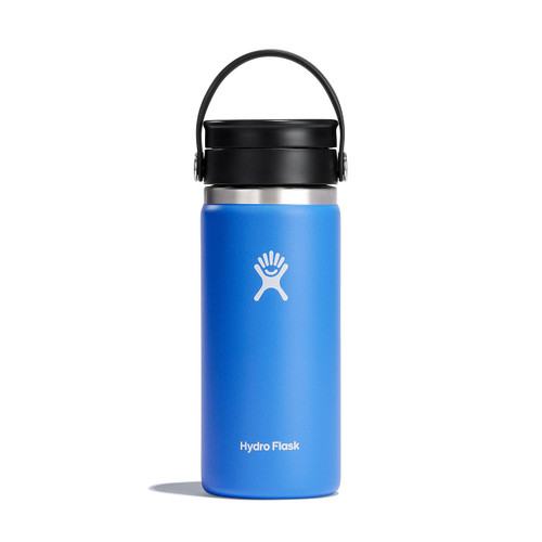 16 oz Wide Mouth Water Bottle with Flex Sip Lid - Leakproof Stainless Steel Insulated Thermos for Gym, Hiking & Outdoor Activities