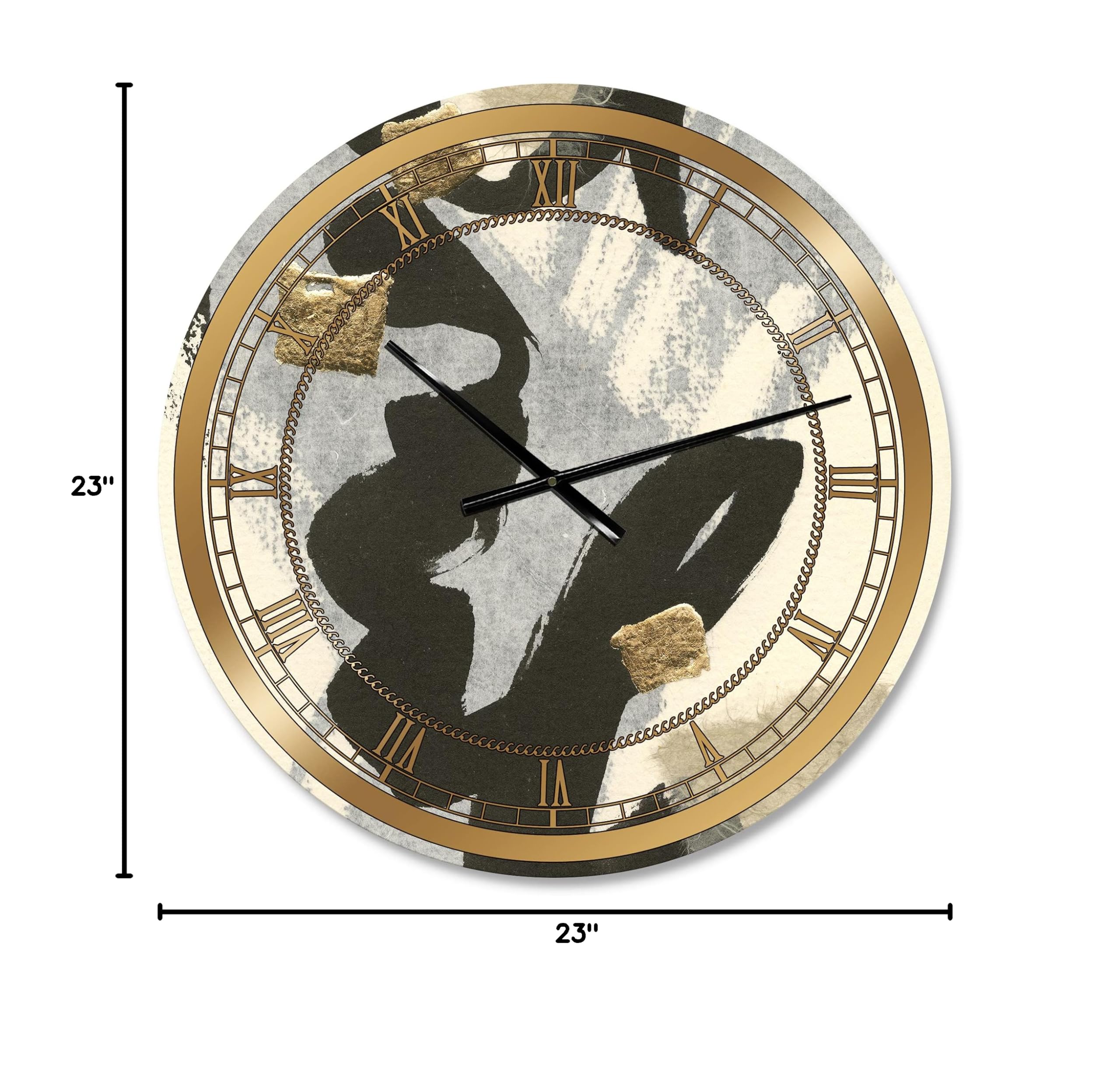 DesignQ Glam Wall Clock 'Glam Collage II' - Large Decorative Clock for Office, Living Room & Bedroom - Modern Home & Workspace Décor