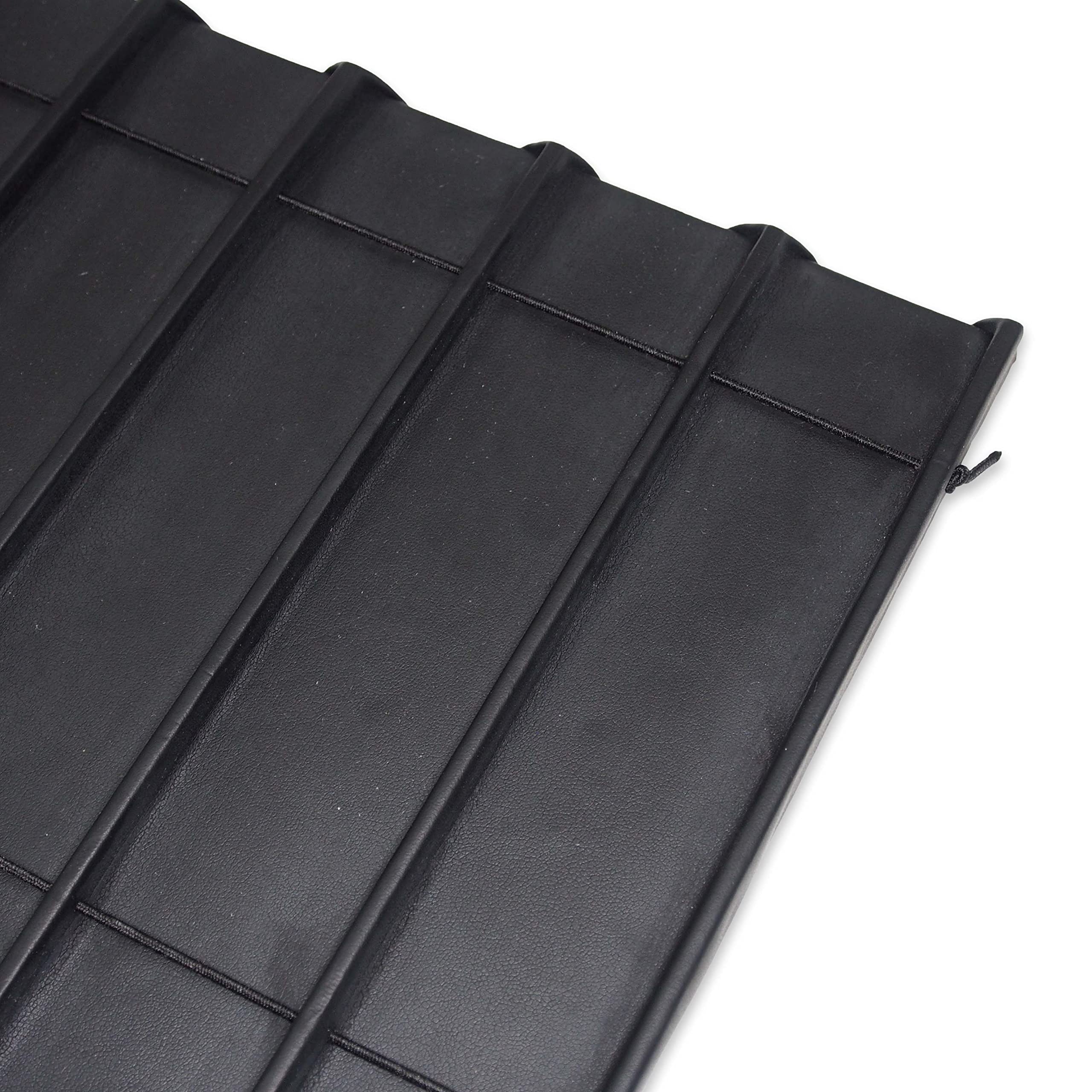Premium 8-Section Black Leatherette Sorting Tray with Free-Standing Plastic Display Base - 14.75