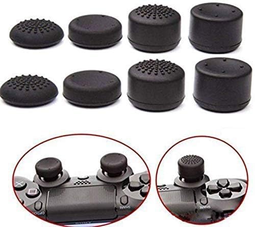 Universal Analog Stick Thumb Grips for PS5, PS4, PS3, Xbox One, Xbox 360, Wii U, Switch Pro & PS2 Controllers - 8 Pack Black Rubber Joystick Caps - Non-Slip Silicone Cover for Enhanced Gaming Comfort & Precision - Perfect for FPS, Racing & Action Games