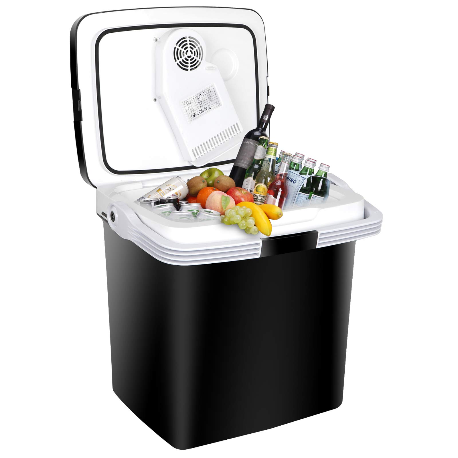 SUPER DEAL Pro 28QT (26L) Portable Electric Cooler & Warmer - 12V DC Car Refrigerator for Camping, Fishing, Beach Picnics & Road Trips - Compact Mini Fridge for Food, Drinks & Essentials