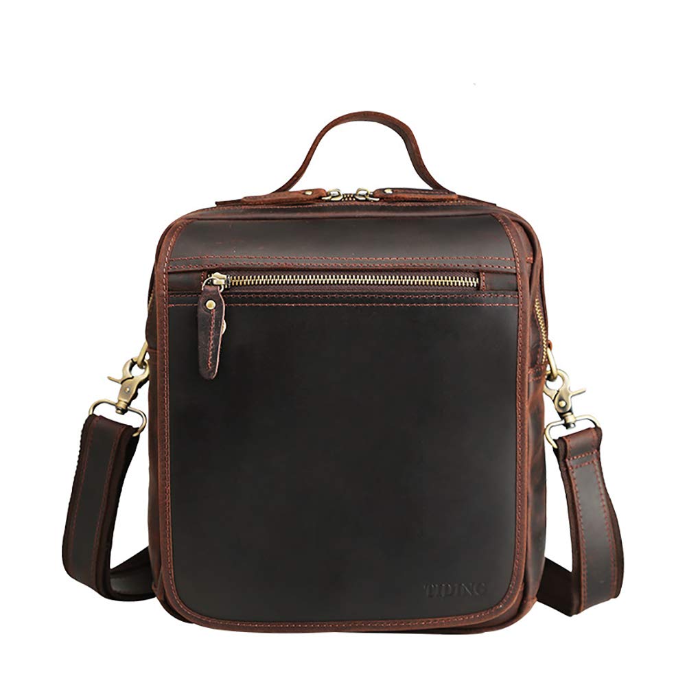 Leather Shoulder Bag for Men - Business Briefcase & Messenger Bag for Work & Travel