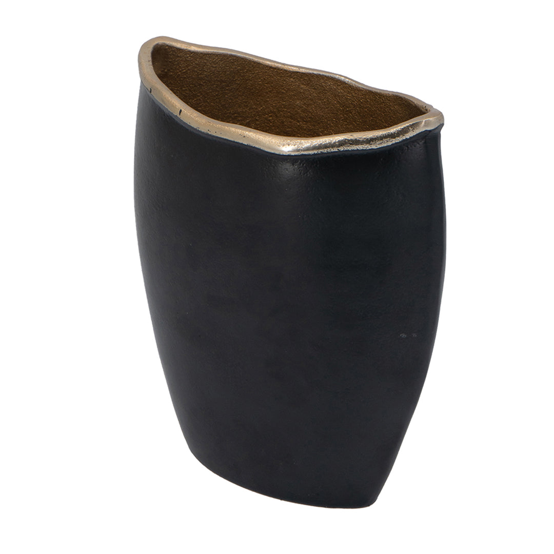 Elegant Black and Gold Vase - Modern Home Decor for Living Room, Dining Table, Wedding Centerpiece & Luxury Gift Idea