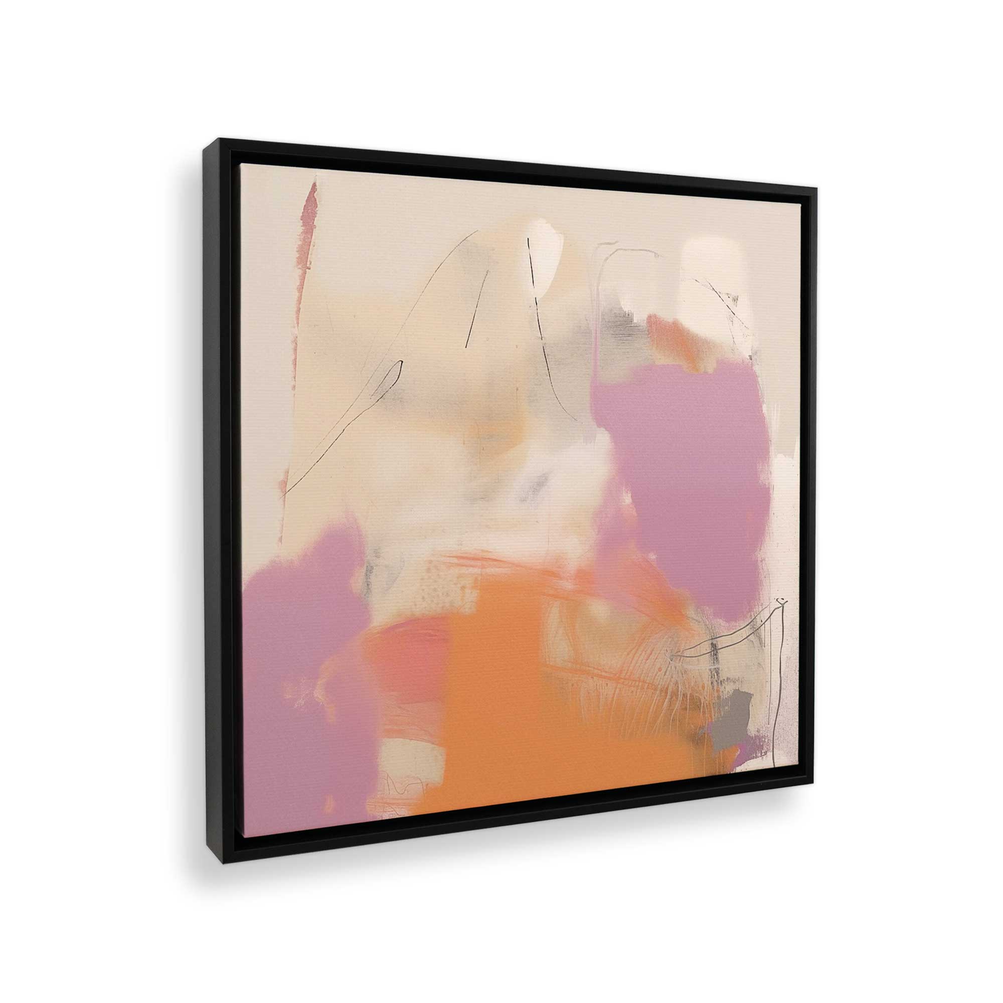 Cotton Candy Delight v2 Canvas Wall Art Print - Vibrant Abstract Painting for Living Room, Bedroom & Office Decor