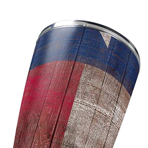 Skinit Texas Flag Dark Wood Decal Skin Compatible with Yeti 20oz Tumbler - Durable Vinyl Wrap for Customized Drinkware | Perfect for Outdoor Adventures, Office Use & Personalized Gifts