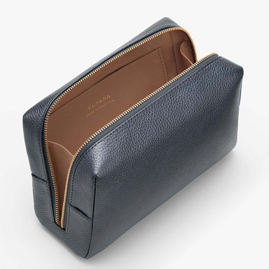 Luxury Vanity Case with Shimmer Leather in Gold - Perfect for Travel, Makeup Storage & Glamorous Gift Ideas