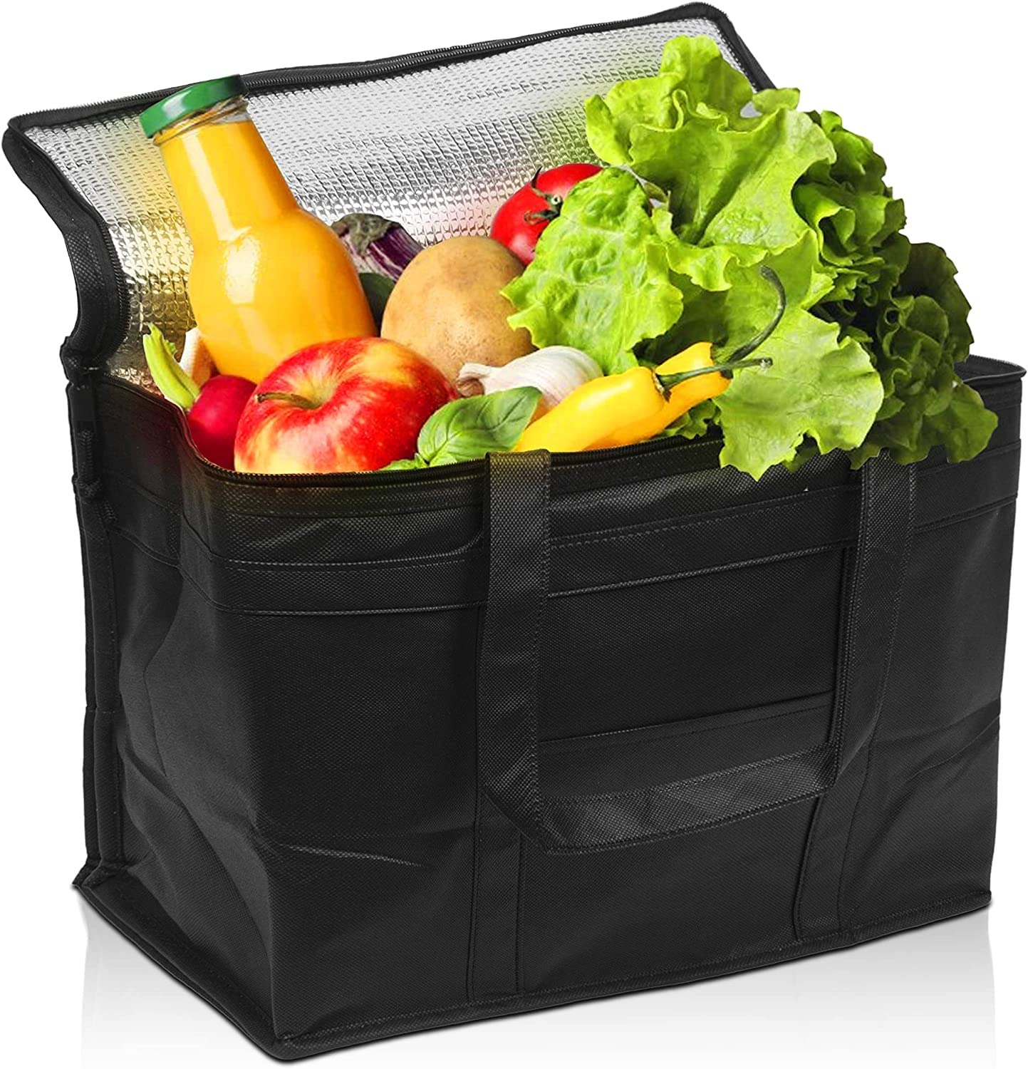 APQ Black Thermal Insulation Pizza Delivery Bags - Reusable Hot & Cold Food Carrier for Takeout, Picnics, and Catering | Keeps Pizza Warm for Hours