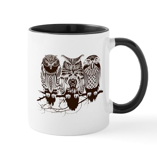 White/Black Inside - Three Owls Mugs