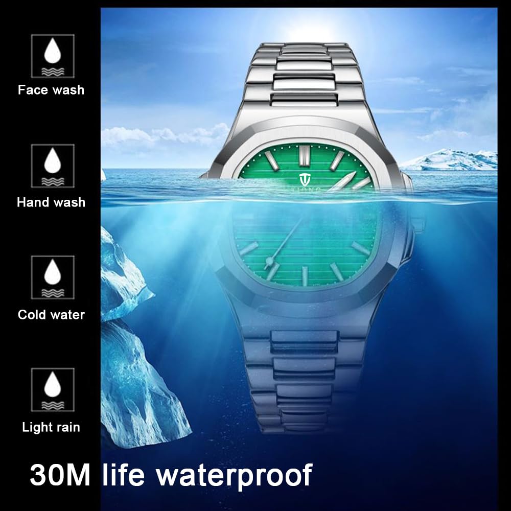 Tiong Men's Business Watch - Stainless Steel Waterproof Luminous Dress Watch for Professionals | Perfect for Office, Formal Events & Daily Wear
