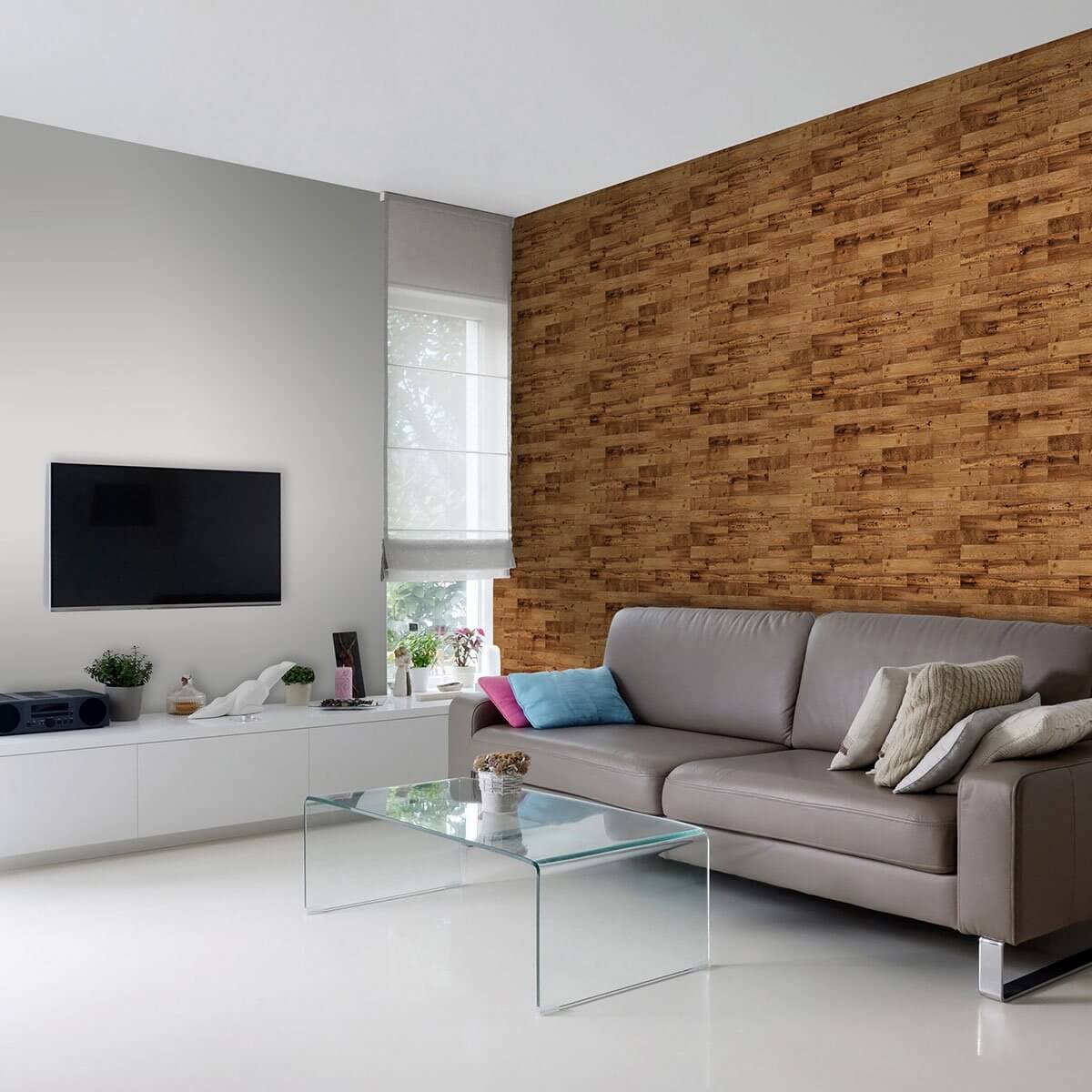 Brown Wood Texture Peel and Stick Removable Wallpaper - Self-Adhesive Decorative Vinyl for Bedroom, Living Room, Office - Easy to Apply & Remove
