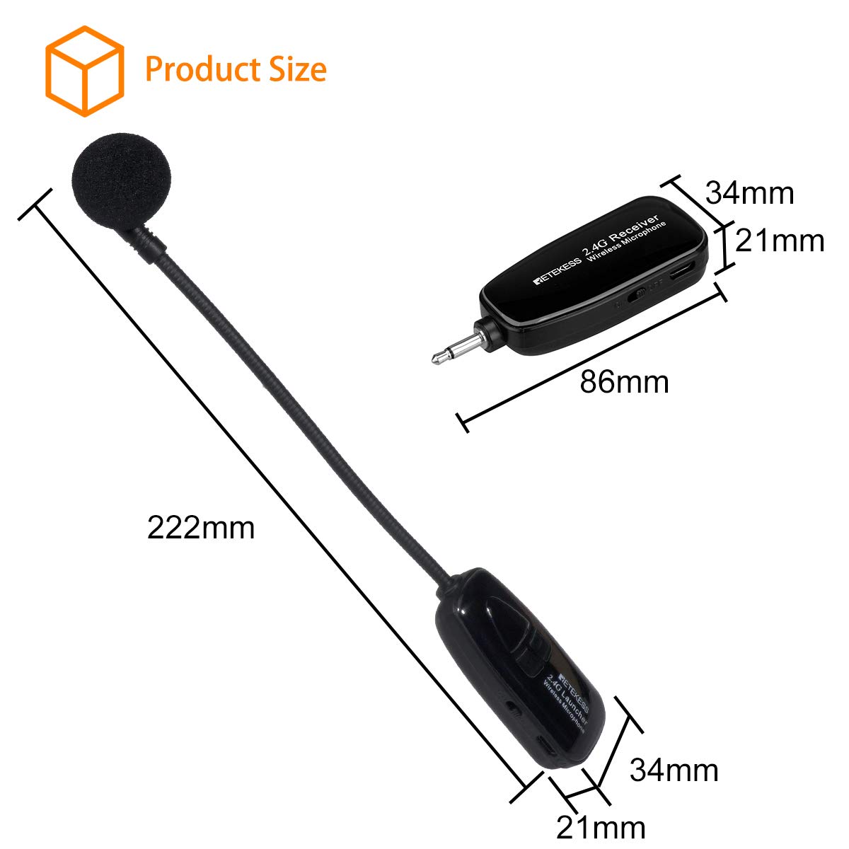 Retekess TT123 2.4G Wireless Microphone Headset System - 164ft Range, Dual Headset & Handheld Mic for Tour Guides, Teachers, Presenters - Perfect for Voice Amplification, PA Systems, Public Speaking, and Outdoor Events
