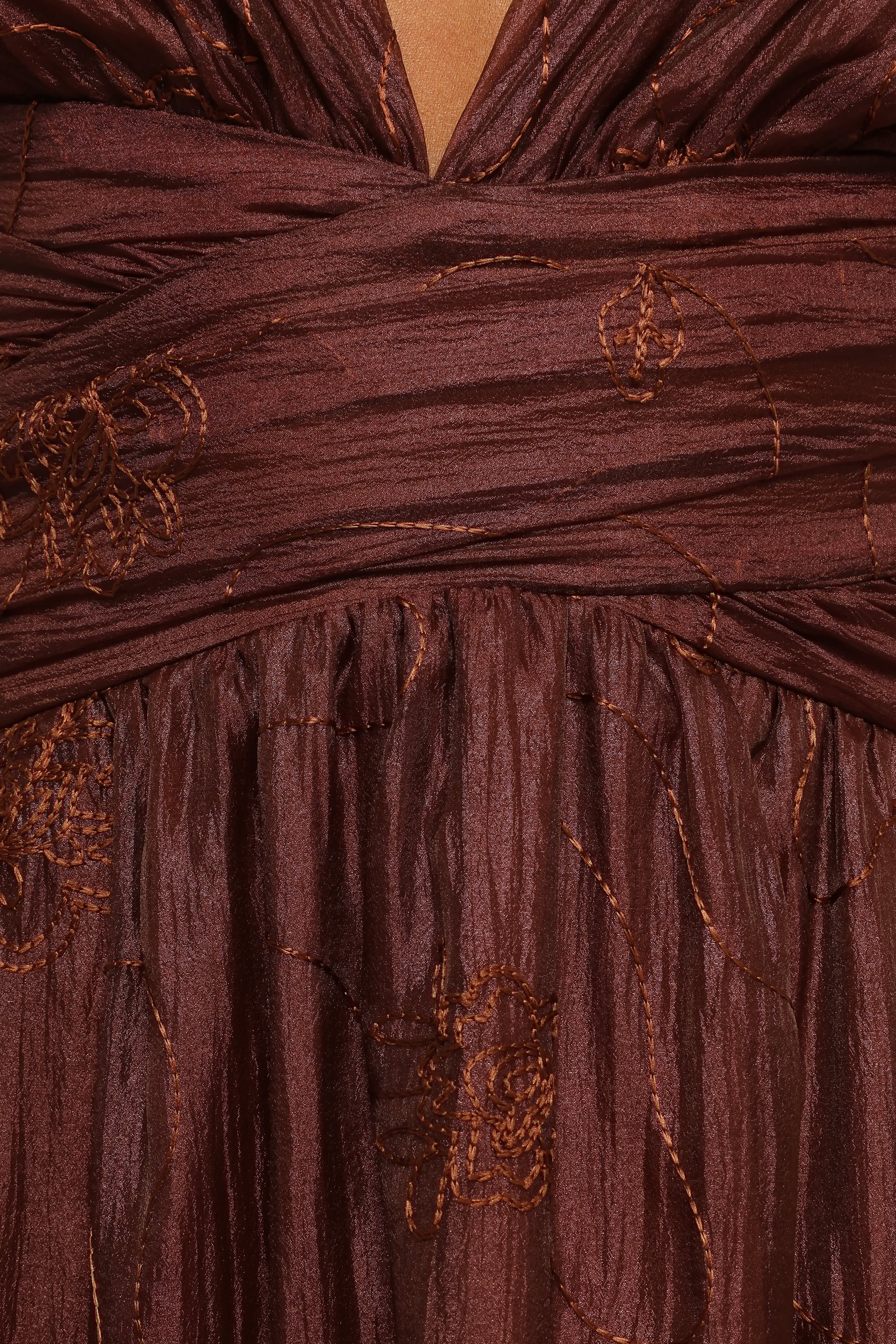 Elegant Brown Floral Maxi Dress for Women | Comfortable & Stylish Summer Dress | Perfect for Beach, Vacation, and Casual Outings