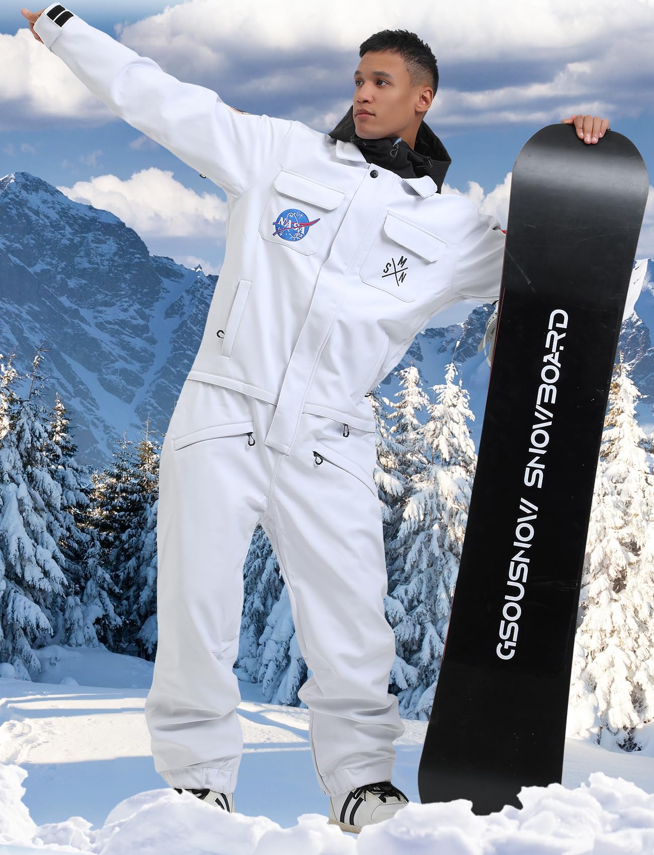 GSOU SNOW Waterproof Windproof Insulated Ski Suit for Women & Men - One Piece Snowsuit for Skiing, Snowboarding & Winter Sports - Perfect for Ski Resorts, Snowy Adventures & Cold Weather Activities