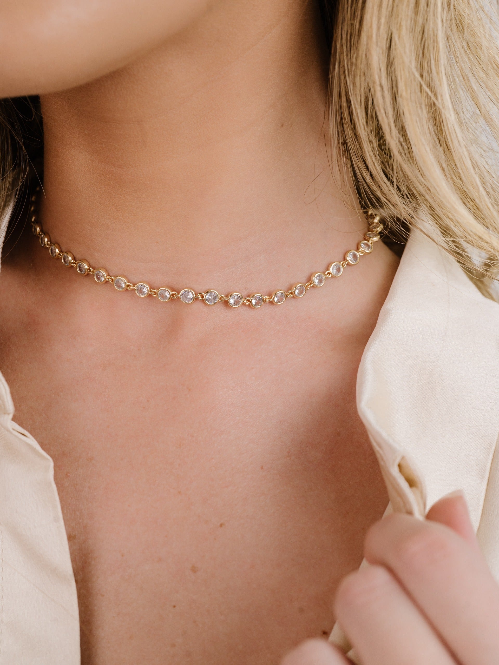 Elegant Crystal Disc & Link Necklace for Women | Trendy Layered Chain Jewelry for Daily Wear & Special Occasions