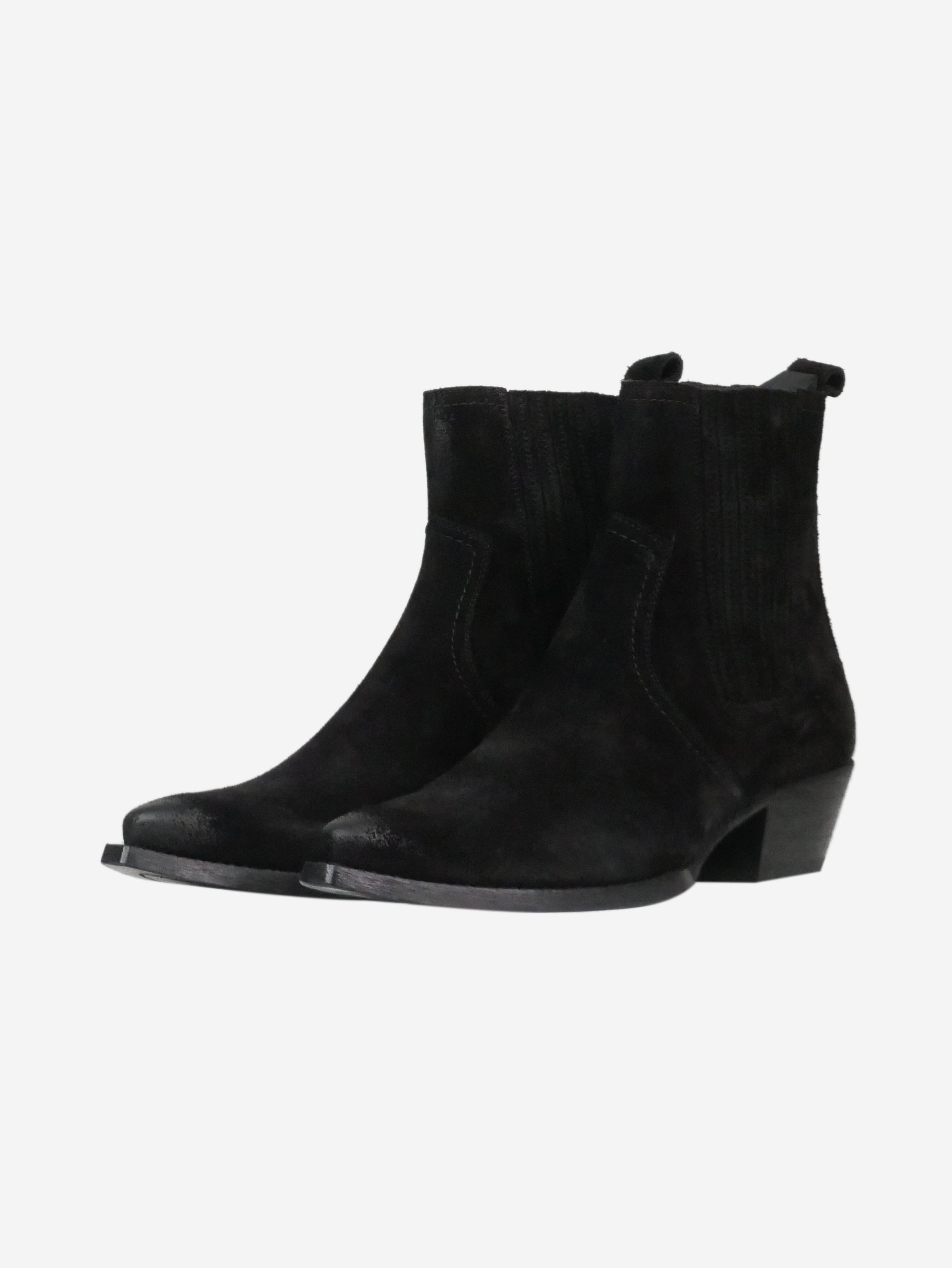 Black Suede Ankle Boots Women's Size EU 41 (US 10) - Stylish & Comfortable for Fall, Winter, and Casual Outfits