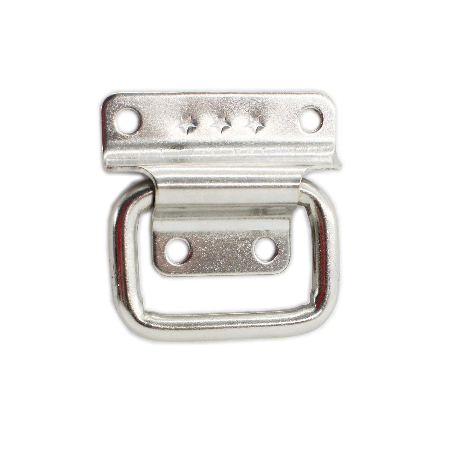 4 Pack Stainless Steel Cabinet Pull Handles - Foldable Wardrobe & Boat Hatch Latch, Toolbox & Door Chest Handle Accessories - Durable Small Lifting Ring Pull for Home, Marine & RV Use