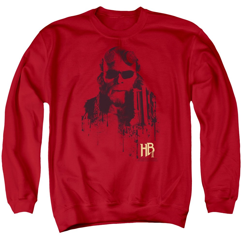Hellboy II Splatter Gun Unisex Adult Crewneck Sweatshirt for Men & Women | Movie Merchandise, Cosplay & Casual Wear