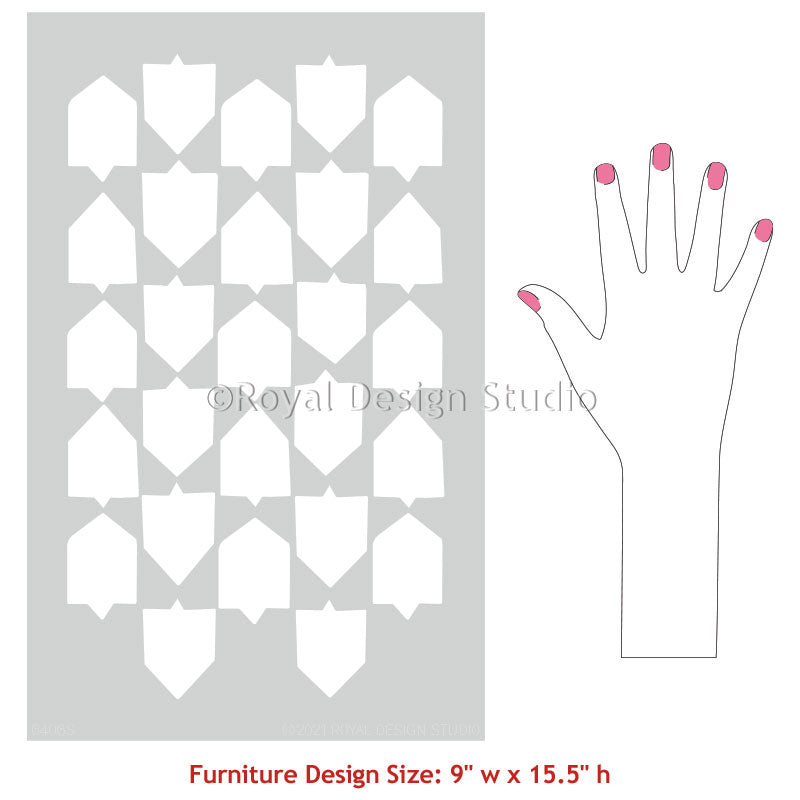Emblematic Furniture Stencil - DIY Wood Decor Template for Cabinets, Tables & Home Projects | Perfect for Upcycling, Crafts & Custom Furniture Design
