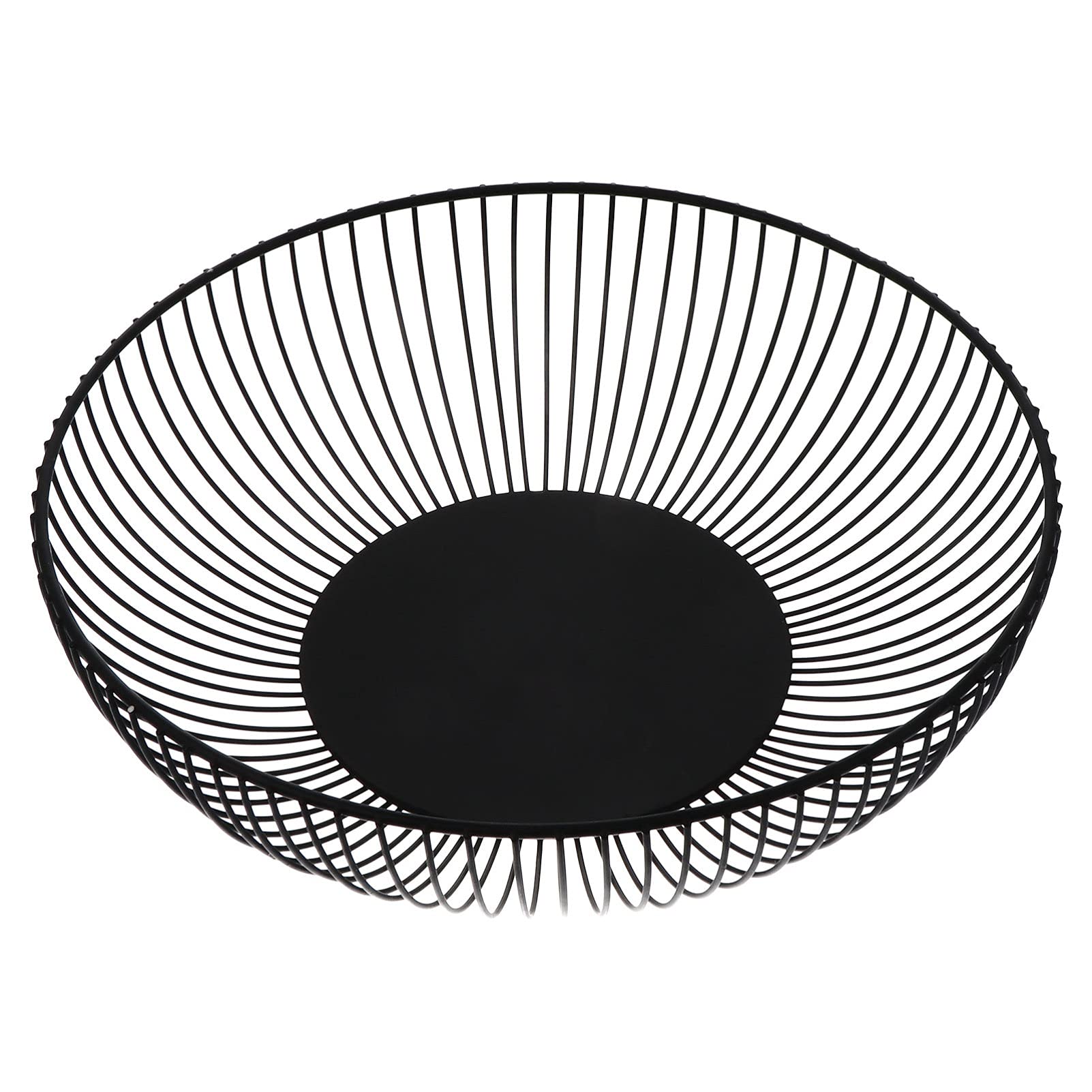 Stainless Steel Wire Fruit Basket - Countertop Storage Organizer for Fruits, Vegetables, Bread & Snacks | Rustproof Kitchen Decor for Pantry, Dining Table & Office Use (Black)