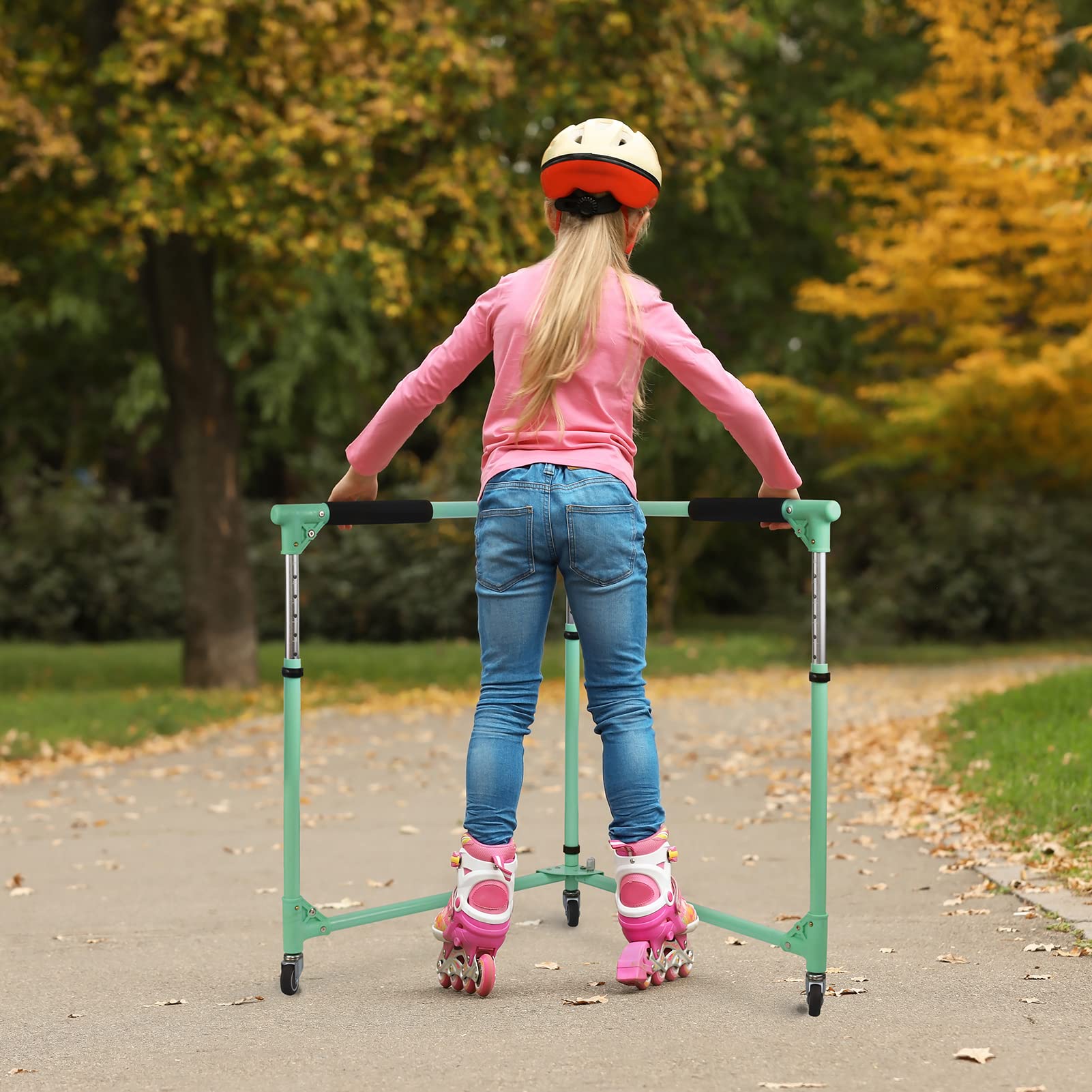 GanFindX Adjustable Height Folding Skater Aid for Kids - Roller Skate Trainer for Toddlers & Children - Perfect for Indoor & Outdoor Roller Skating Practice