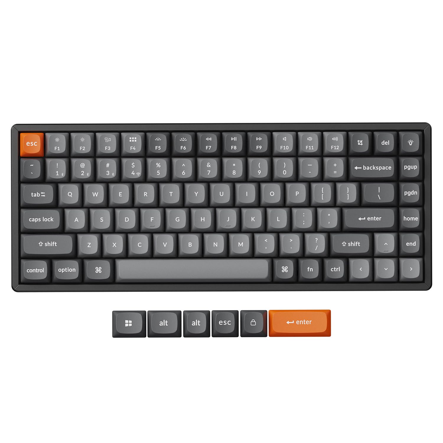 Keychron K2 Max 75% Wireless Mechanical Keyboard - 84-Key Compact Layout, Hot-Swappable, Bluetooth/2.4GHz/Wired, RGB Backlit, Super Red Switches for Mac/Windows/Linux - Perfect for Gaming, Coding & Office Work
