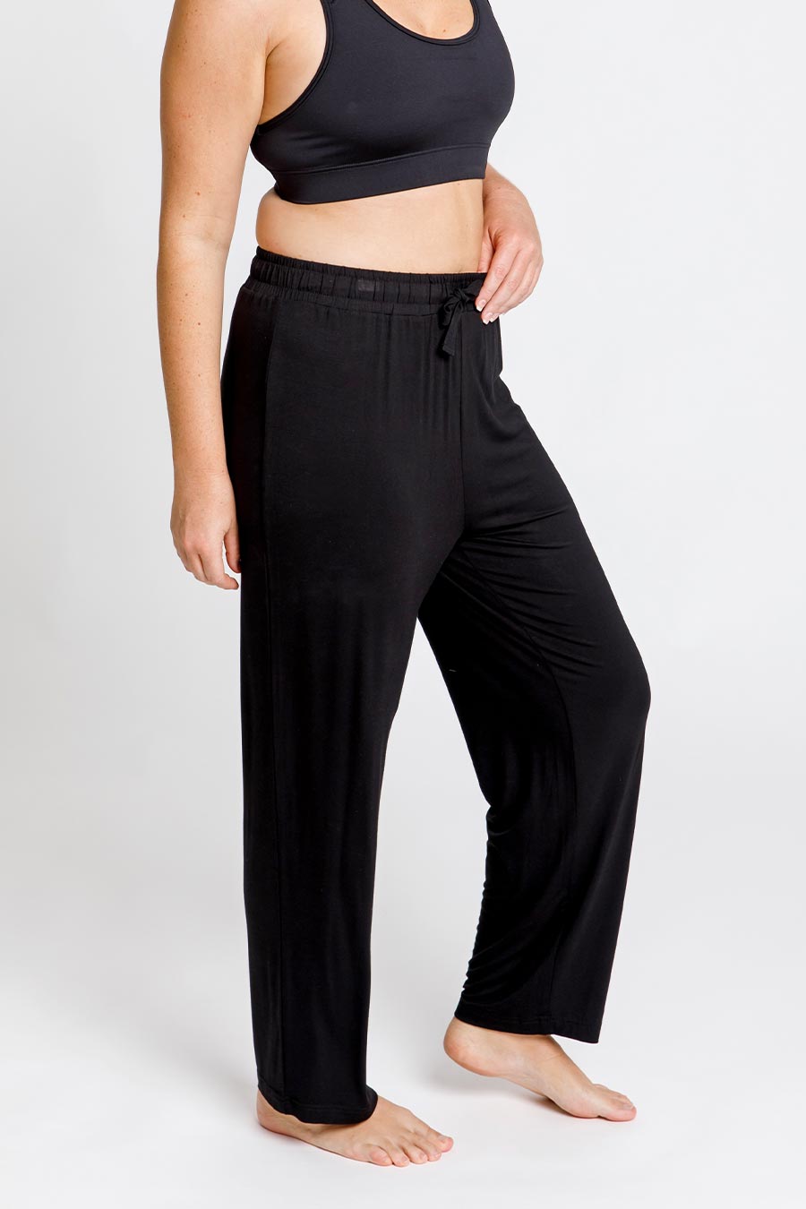 Classic Bamboo Pants for Women - Soft & Breathable Black Lounge Pants - Perfect for Yoga, Sleepwear & Casual Wear
