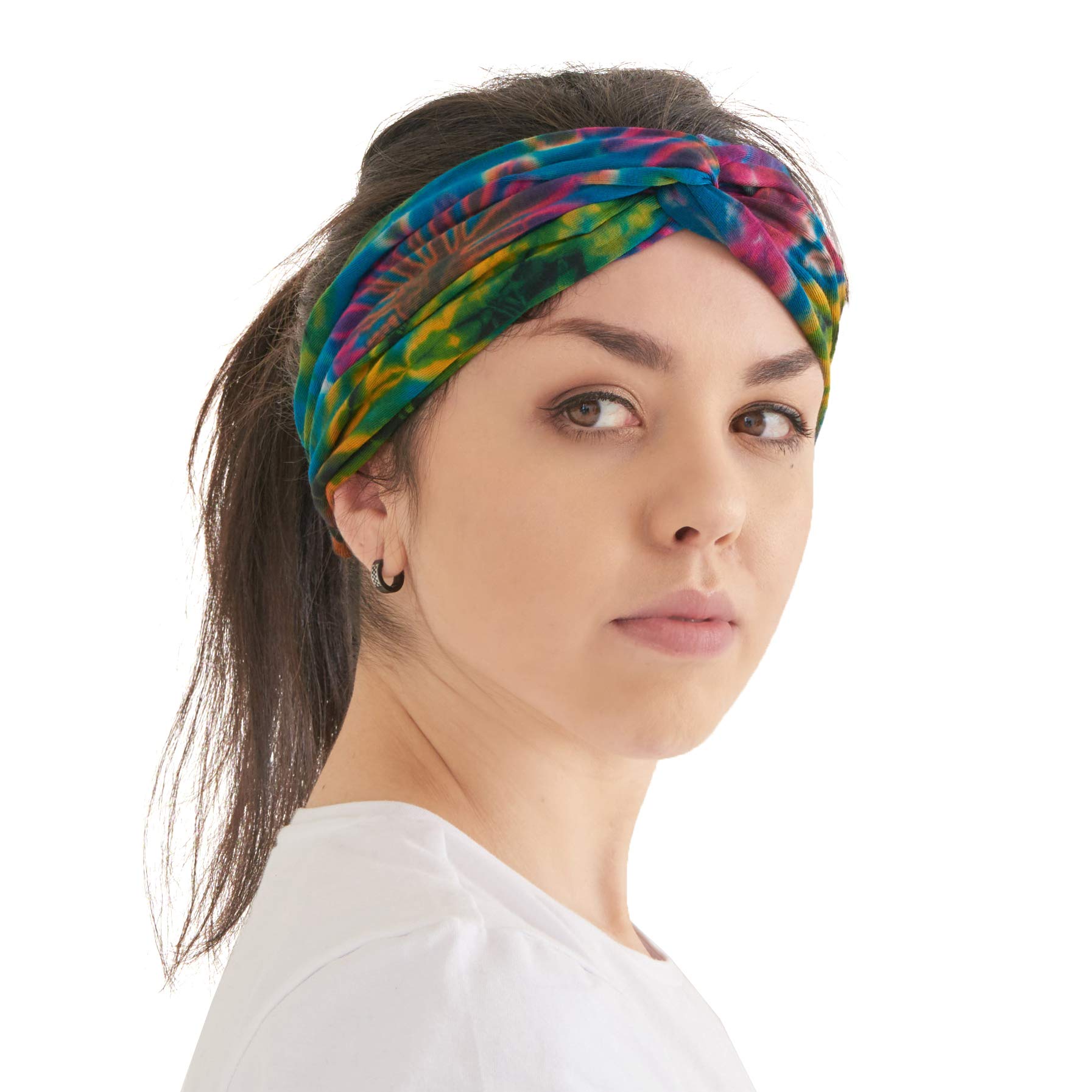 Boho Tie Dye Headband for Women - Stylish Turban Headwrap & Hippie Hairband for Yoga, Beach, Festival & Everyday Fashion Accessories