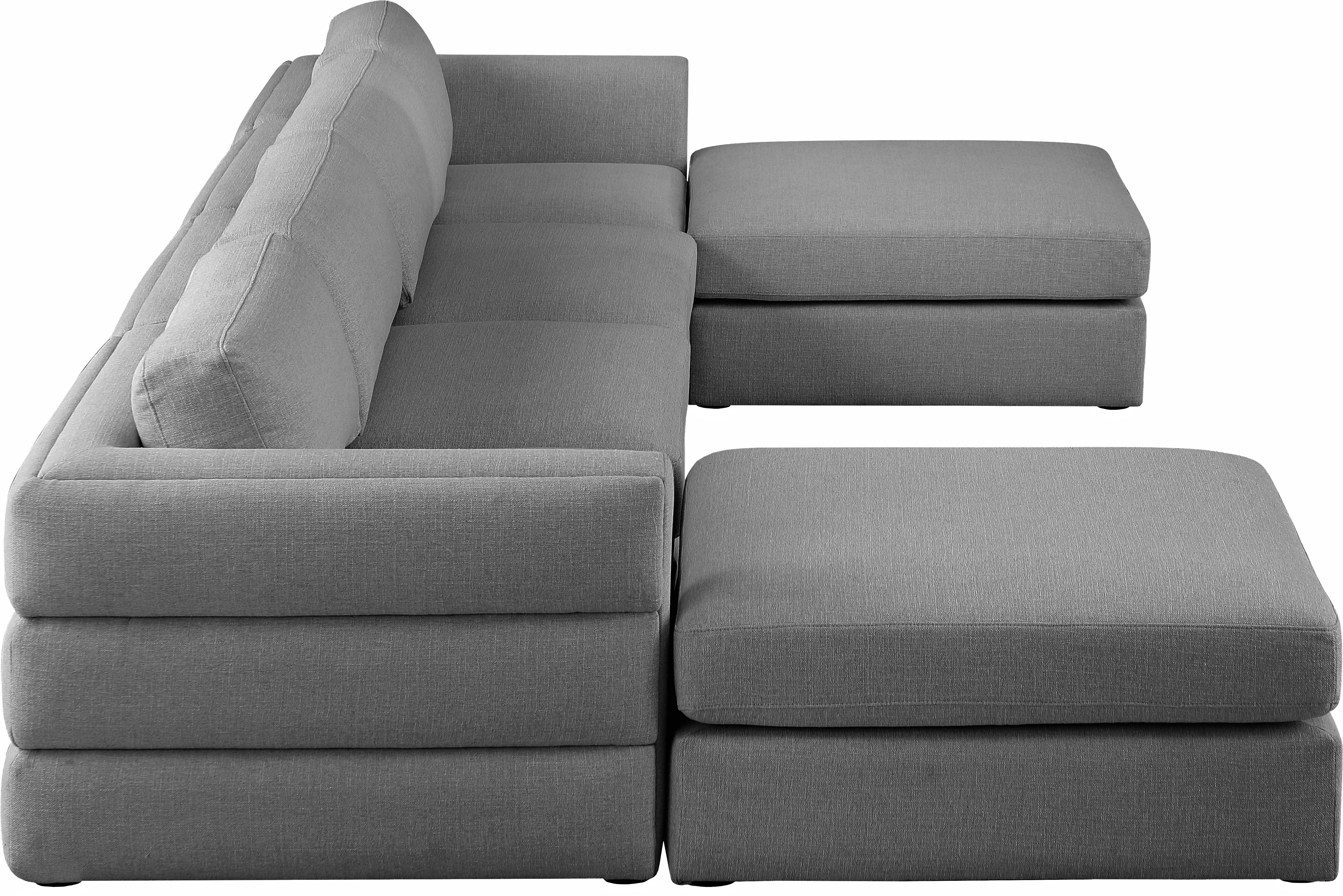 Beckham Durable Linen Textured Fabric Modular Sectional Sofa - Modern Living Room Furniture for Small Spaces & Apartments - Perfect for Family Gatherings, Movie Nights and Relaxing