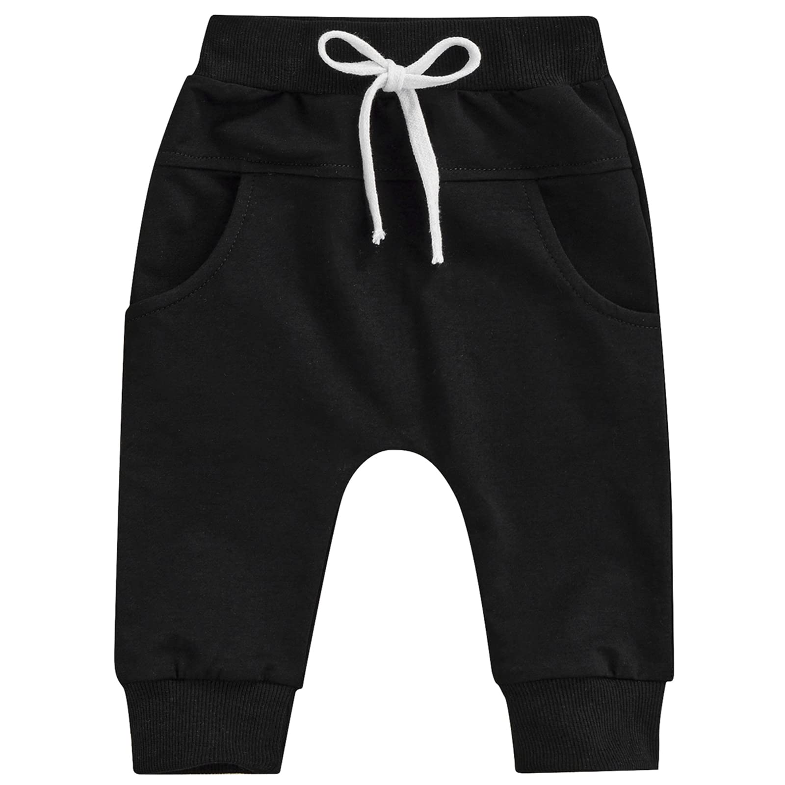 Mubineo Toddler Baby Boy Girl Infant Basic Plain Sweatpants - Soft Cotton Pants with Pockets for Playtime & Everyday Wear | Comfortable Casual Outfit for Daycare, Playdates & Outdoor Activities