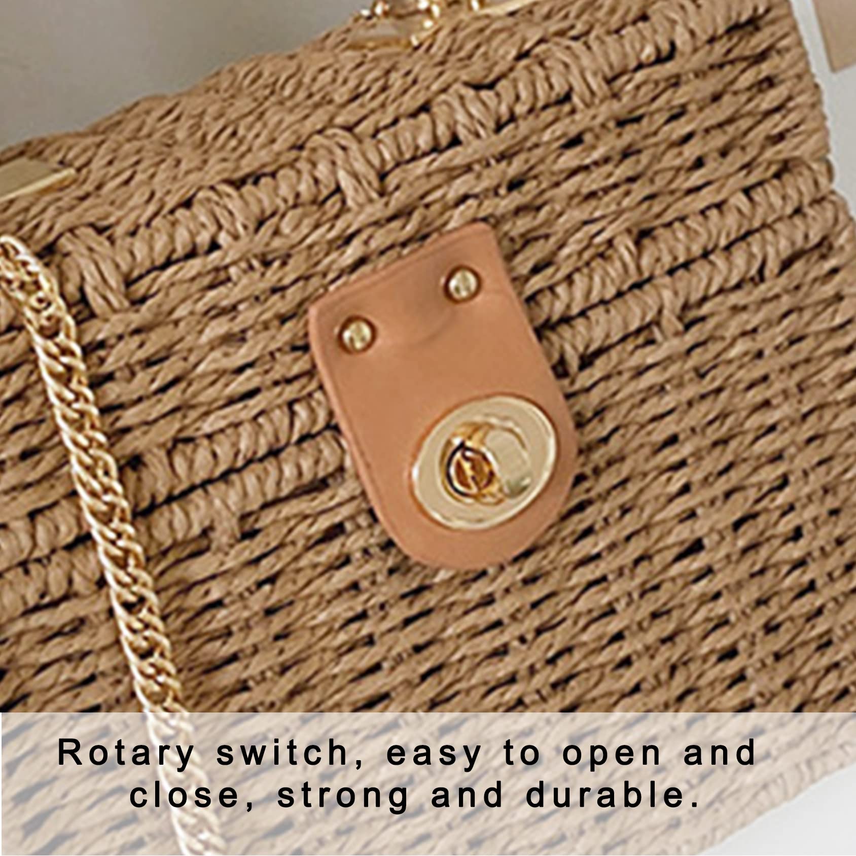 Stylish Women's Straw Woven Crossbody Bag - Rattan Beach Purse for Summer Vacation, Travel, and Outdoor Activities | Eco-Friendly Wicker Handbag for Casual Outings, Shopping, and Picnics